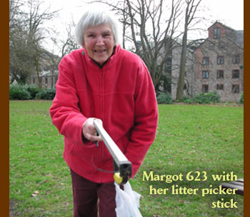 Margot 623 with her litter picker stick
